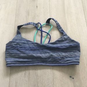 Lululemon blue striped sports bra. Size 6